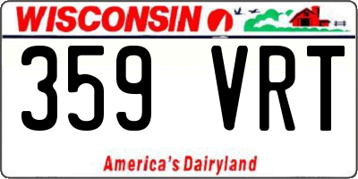 WI license plate 359VRT