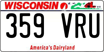 WI license plate 359VRU