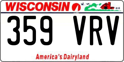WI license plate 359VRV
