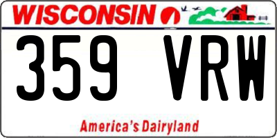WI license plate 359VRW