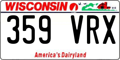 WI license plate 359VRX
