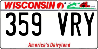 WI license plate 359VRY