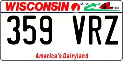 WI license plate 359VRZ