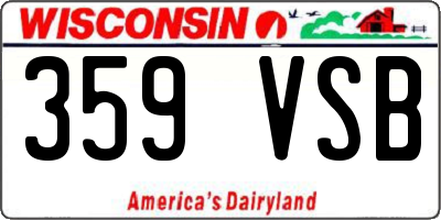 WI license plate 359VSB