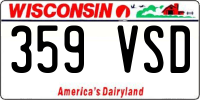 WI license plate 359VSD