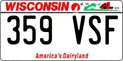 WI license plate 359VSF