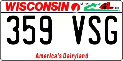 WI license plate 359VSG