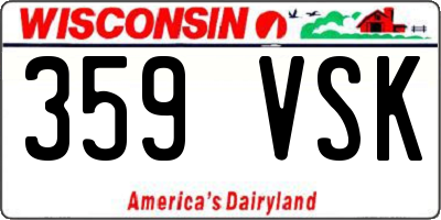 WI license plate 359VSK