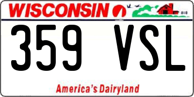 WI license plate 359VSL