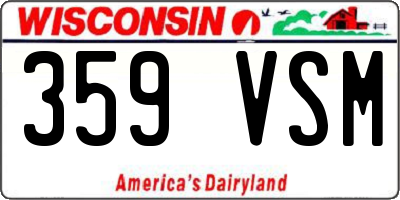 WI license plate 359VSM