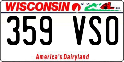 WI license plate 359VSO