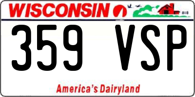 WI license plate 359VSP