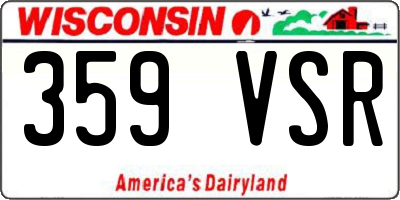 WI license plate 359VSR