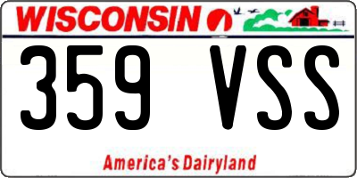 WI license plate 359VSS
