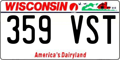 WI license plate 359VST
