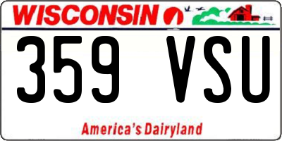 WI license plate 359VSU