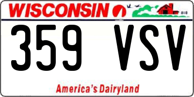 WI license plate 359VSV