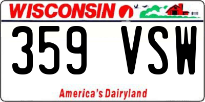WI license plate 359VSW