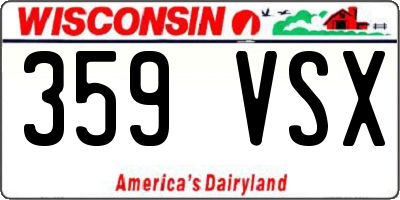 WI license plate 359VSX