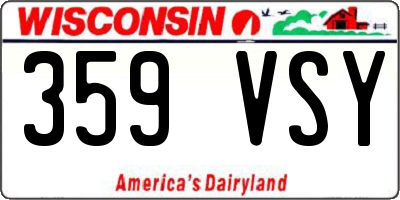 WI license plate 359VSY
