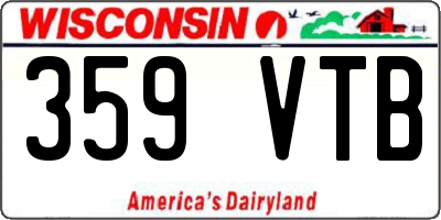 WI license plate 359VTB