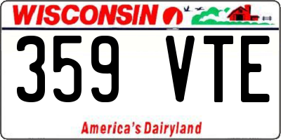 WI license plate 359VTE