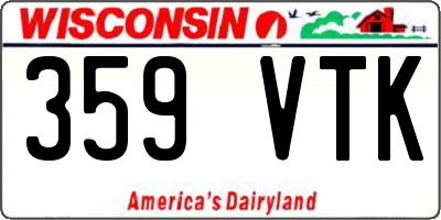 WI license plate 359VTK