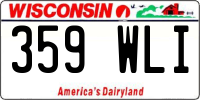WI license plate 359WLI