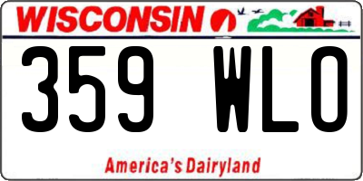 WI license plate 359WLO