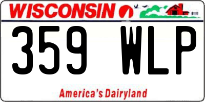 WI license plate 359WLP