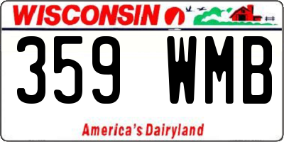WI license plate 359WMB
