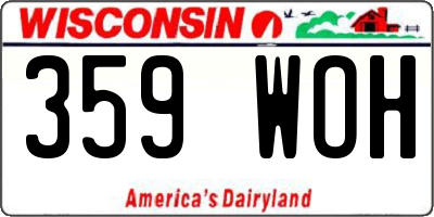 WI license plate 359WOH
