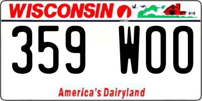 WI license plate 359WOO