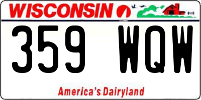 WI license plate 359WQW