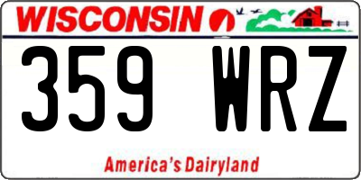 WI license plate 359WRZ