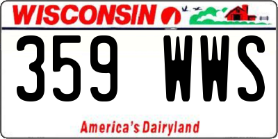WI license plate 359WWS