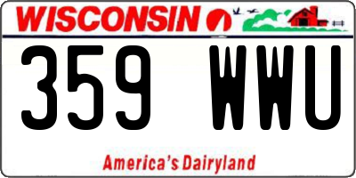 WI license plate 359WWU