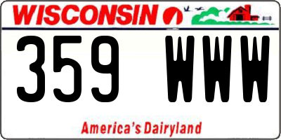 WI license plate 359WWW