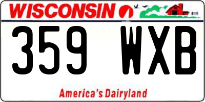 WI license plate 359WXB