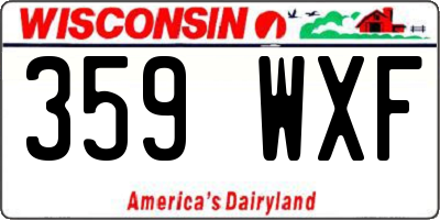 WI license plate 359WXF