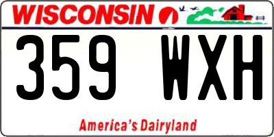 WI license plate 359WXH