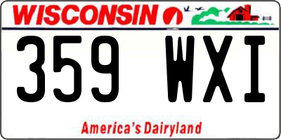 WI license plate 359WXI