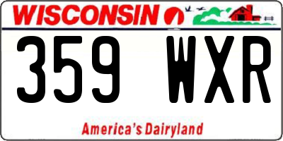 WI license plate 359WXR