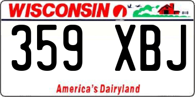 WI license plate 359XBJ