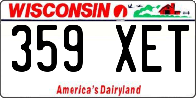 WI license plate 359XET