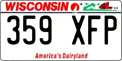 WI license plate 359XFP