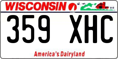 WI license plate 359XHC