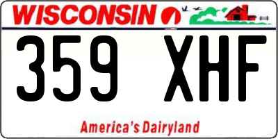 WI license plate 359XHF