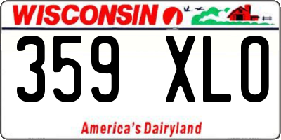 WI license plate 359XLO