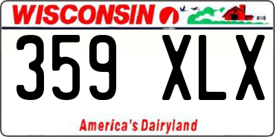 WI license plate 359XLX